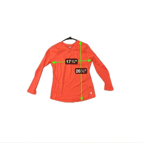 Hind Orange Long Sleeve Activewear Top Size Large Lightweight Gym Athleisure - Picture 7 of 10